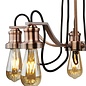 Olive - Copper & Black Cable Vintage Semi Flush Fitting