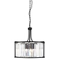 Elizabeth - Art Deco Crystal Drum Pendant - Matt Black