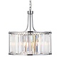 Elizabeth - Art Deco Crystal Drum Pendant - Chrome