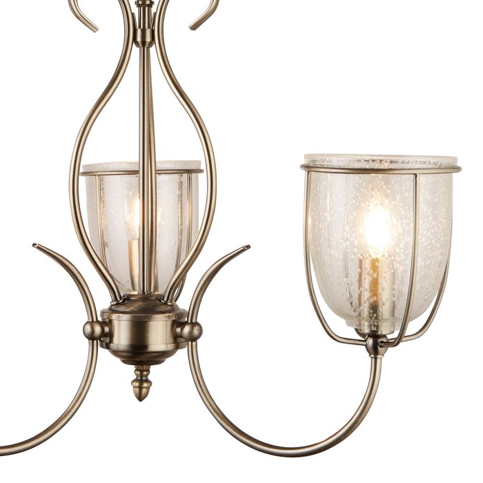Classico - Ornate Seeded Glass 3 Light Pendant - Antique Brass