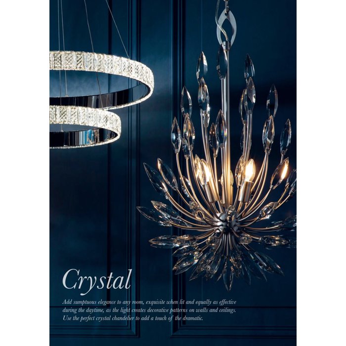 Rianna - Champagne Finished Clear Crystal Glass Feature Light