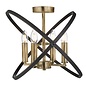 Hoop - Bronze & Black Semi Flush Ceiling Fitting
