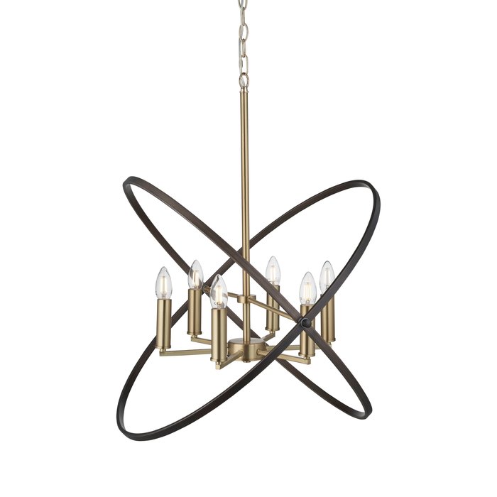 Hoop - Bronze & Black 6 Light Chandelier