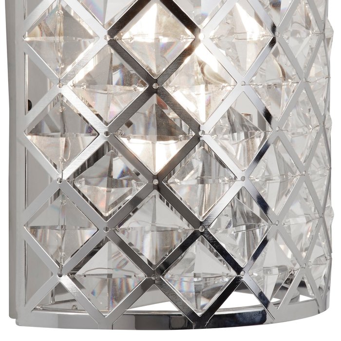 Houston - Glass & Polished Chrome Flush Wall Light