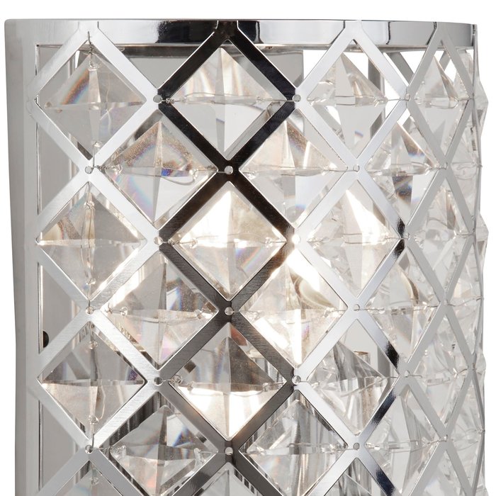 Houston - Glass & Polished Chrome Flush Wall Light