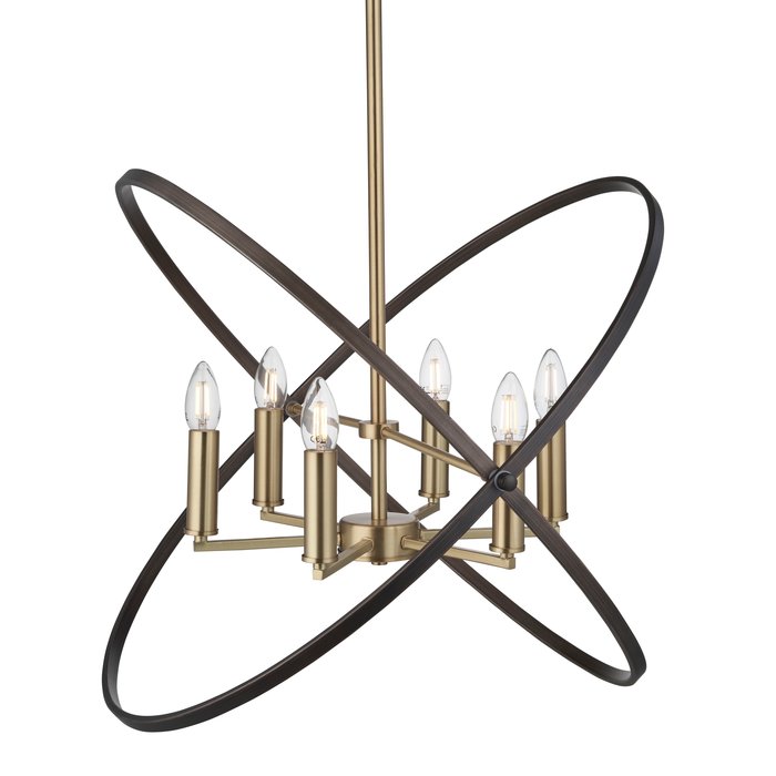 Hoop - Bronze & Black 6 Light Chandelier