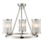 East - Ribbed Glass Hurricane 3 Light Semi - Flush Fitting