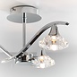 Langley - Faceted Crystal & Chrome Multi - Arm Semi - Flush Ceiling Light