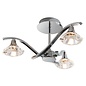 Langley - Faceted Crystal & Chrome Multi - Arm Semi - Flush Ceiling Light