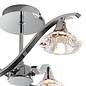 Langley - Faceted Crystal & Chrome Multi - Arm Semi - Flush Ceiling Light