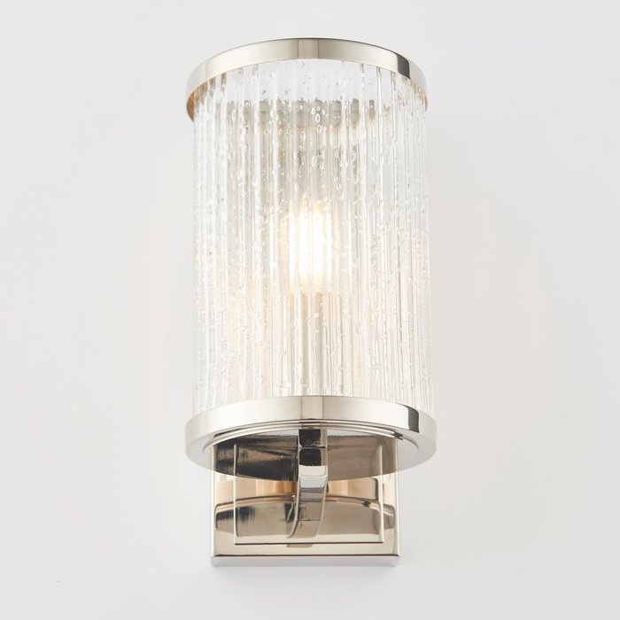 East - Ribbed Glass Hurricane Lamp Wall Light