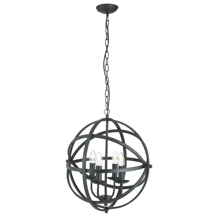 Armillary Sphere - 4 Light Feature Light - Black