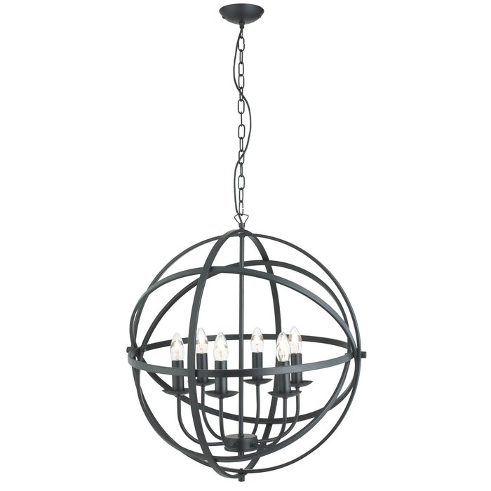 Armillary Sphere - 6 Light Feature Light - Black