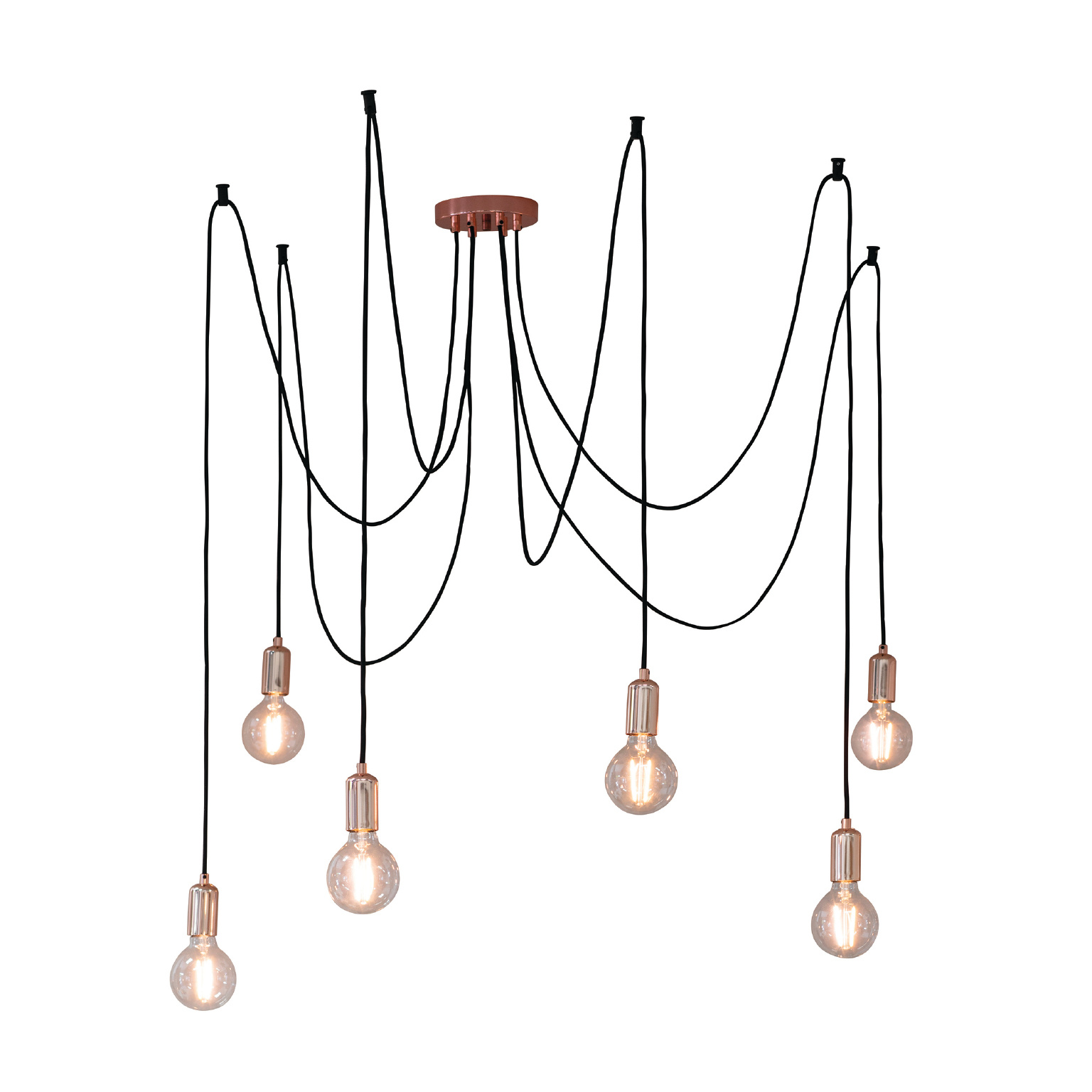 Urban 6 Light Spider Suspension Kit Polished Copper