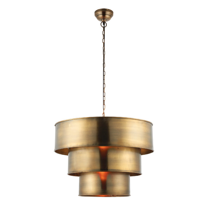 Cylindrical Tiered Pendant - Aged Brass
