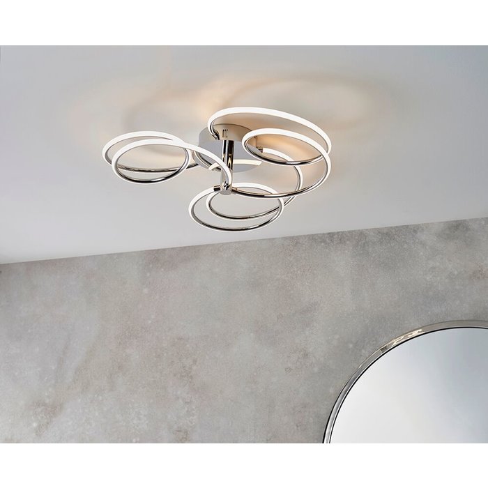 Flo - Large Curving LED Semi Flush Ceiling Light