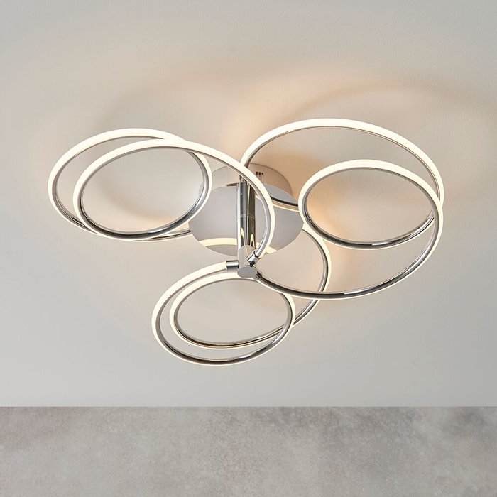 Flo - Large Curving LED Semi Flush Ceiling Light