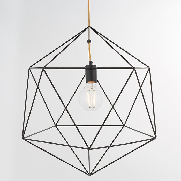 Large Geometric Pendant - Black