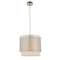 Tiered Satin Nickel & Vintage White Pendant