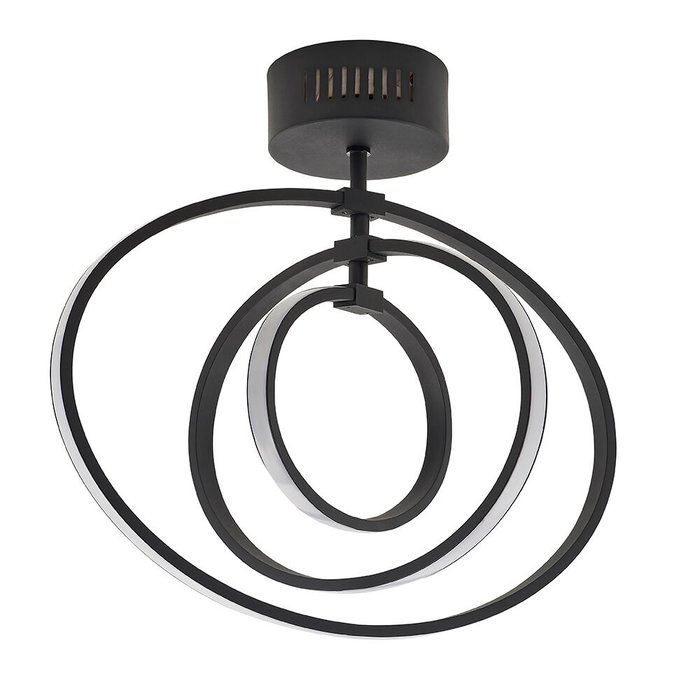 LED Hoop Semi Flush Ceiling Light - Black