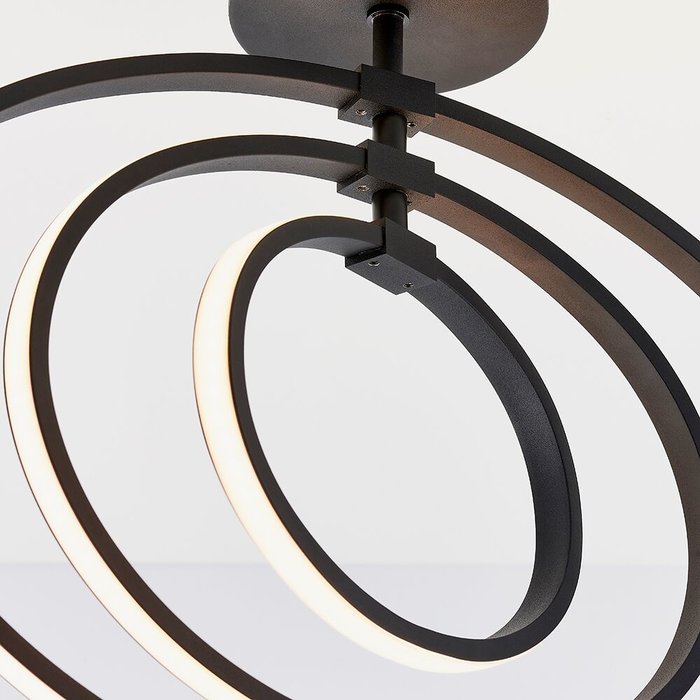 LED Hoop Semi Flush Ceiling Light - Black