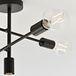 Loft - Semi Flush Industrial Ceiling Light - Matt Black