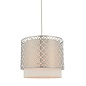 Tiered Satin Nickel & Vintage White Pendant