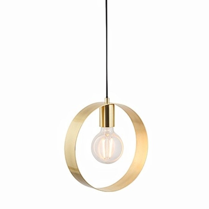 Hoop - Brushed Brass Minimalist Pendant