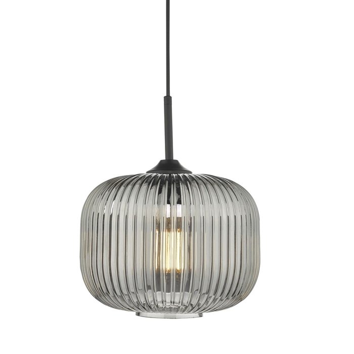 Dusk - Smoked Ribbed Glass Modern Pendant Light