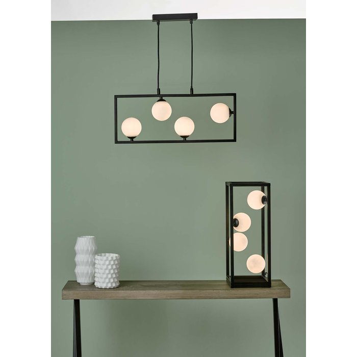 Sio - Matt Black & Opal Glass Table Lamp