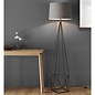 Cage Floor Lamp - Aged Copper & Grey Fabric