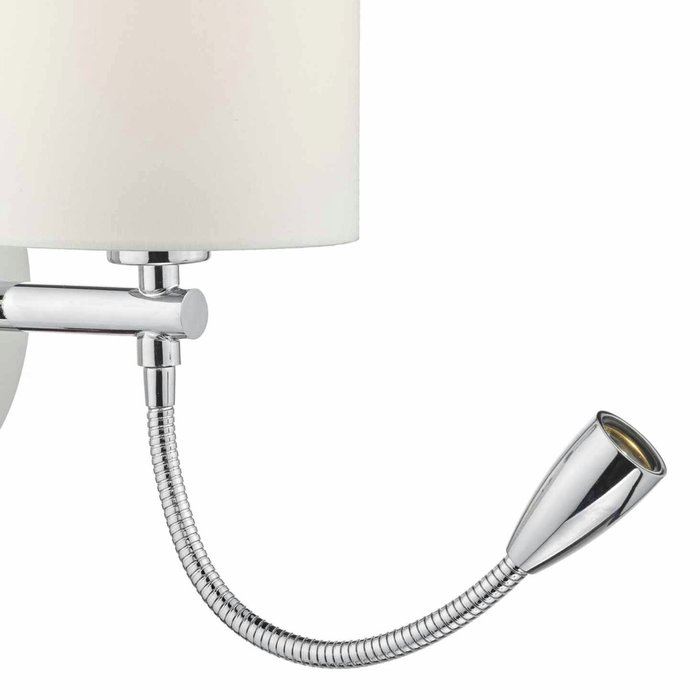 Hotel - LED Dual Light Bedside Reader Wall Light - Polished Chrome