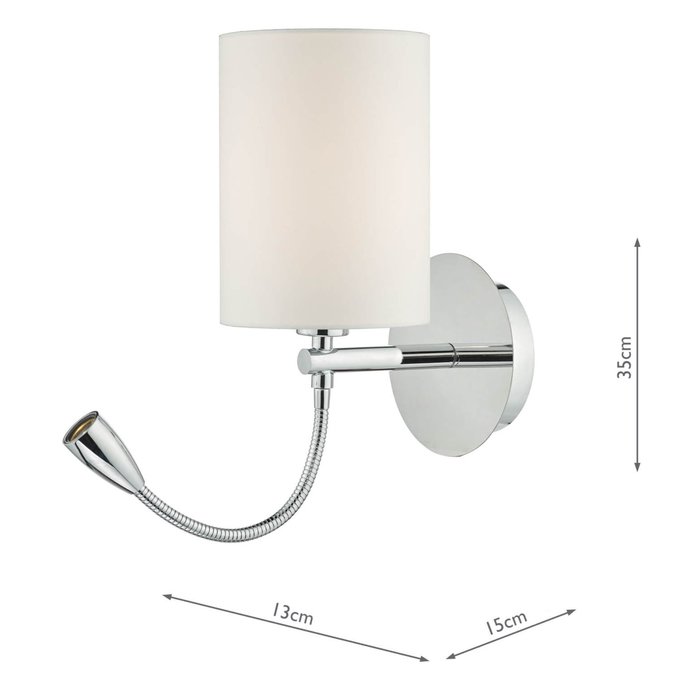 Hotel - LED Dual Light Bedside Reader Wall Light - Polished Chrome