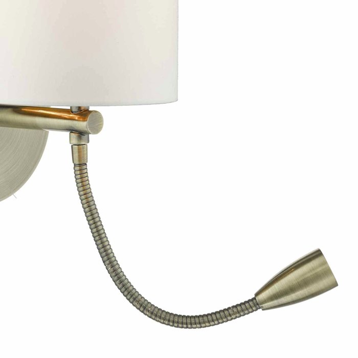 Hotel - LED Dual Light Bedside Reader Wall Light - Antique Brass