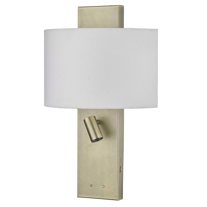 Leo - Textured Aged Brass Wall Light with LED Reader & USB Charger Port