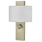 Leo - Textured Aged Brass Wall Light with LED Reader & USB Charger Port