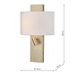 Leo - Textured Aged Brass Wall Light with LED Reader & USB Charger Port