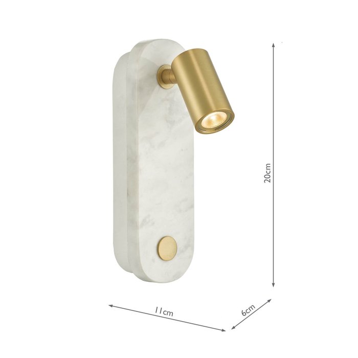 Gobie - White Marble & Brass Wall Light