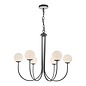 Cornelian - Mid Century Opal Glass & Matt Black Feature Light