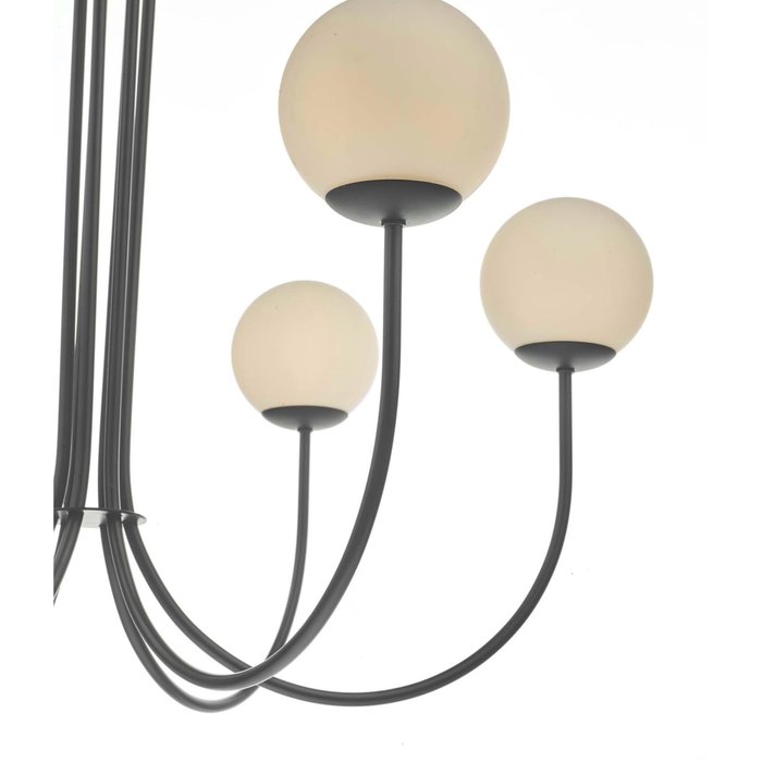 Cornelian - Mid Century Opal Glass & Matt Black Feature Light