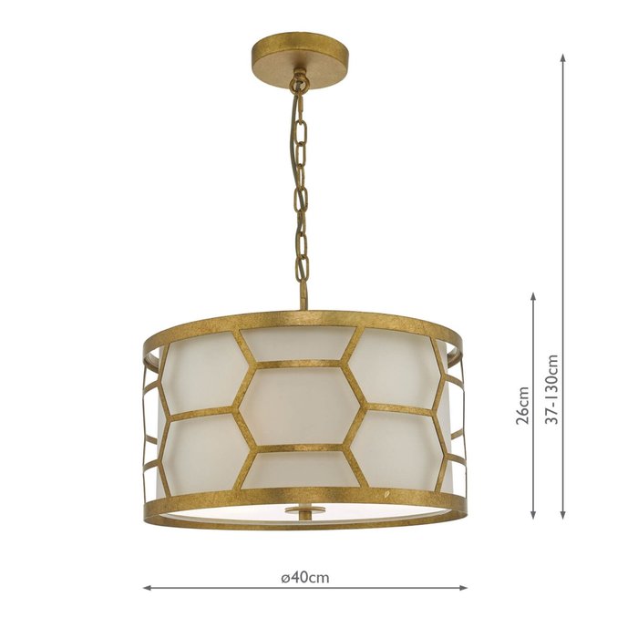 Esteem - Modern Gold Leaf Drum Feature Light