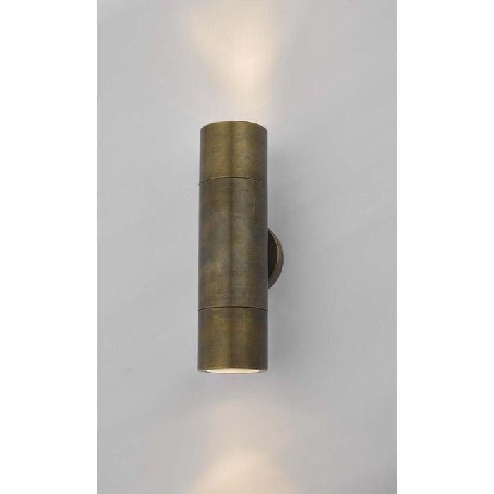 Ortex - Solid Aged Brass Up & Down Outdoor Wall Light