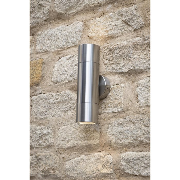 Ortex - Brushed Aluminium Outdoor Up & Down Wall Light