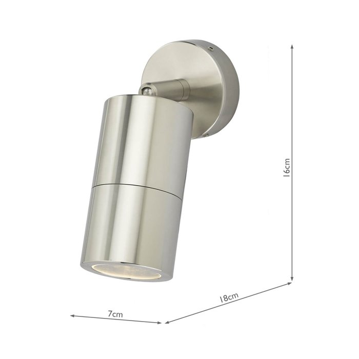 Ortex - Brushed Aluminium Outdoor Down Wall Light