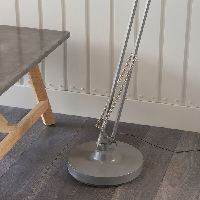 Retro Angled Floor Lamp - Grey