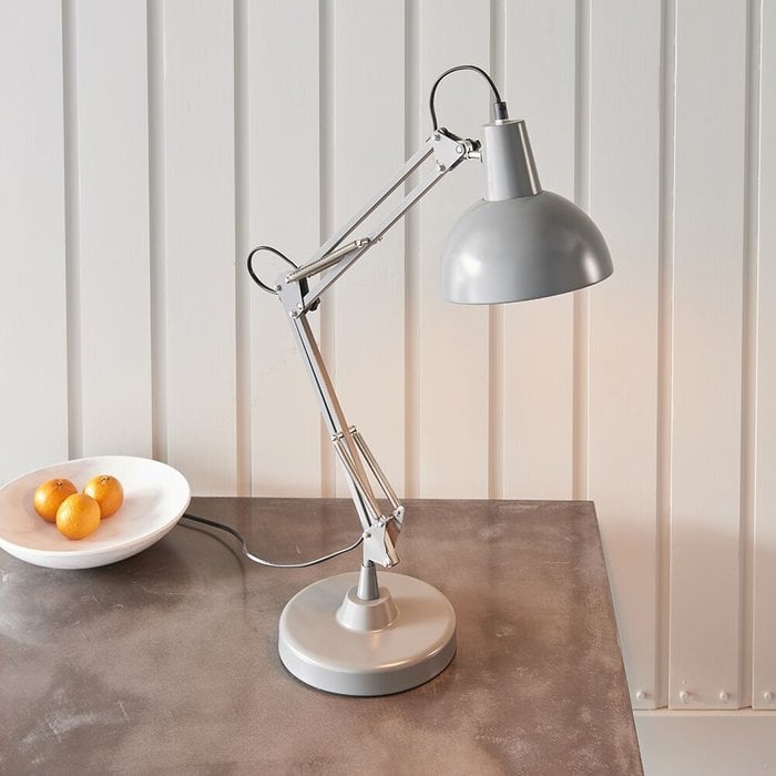 Retro Angled Table Lamp - Grey