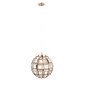 Moroccan Globe Feature Pendant - Antique Brass & Silver Glass