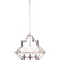 Modern Moroccan Feature Pendant - Polished Nickel & White Cotton Shades