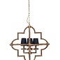 Modern Moroccan Feature Pendant - Antique Brass & Black Shades