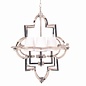 Modern Moroccan Feature Pendant - Polished Nickel & White Cotton Shades